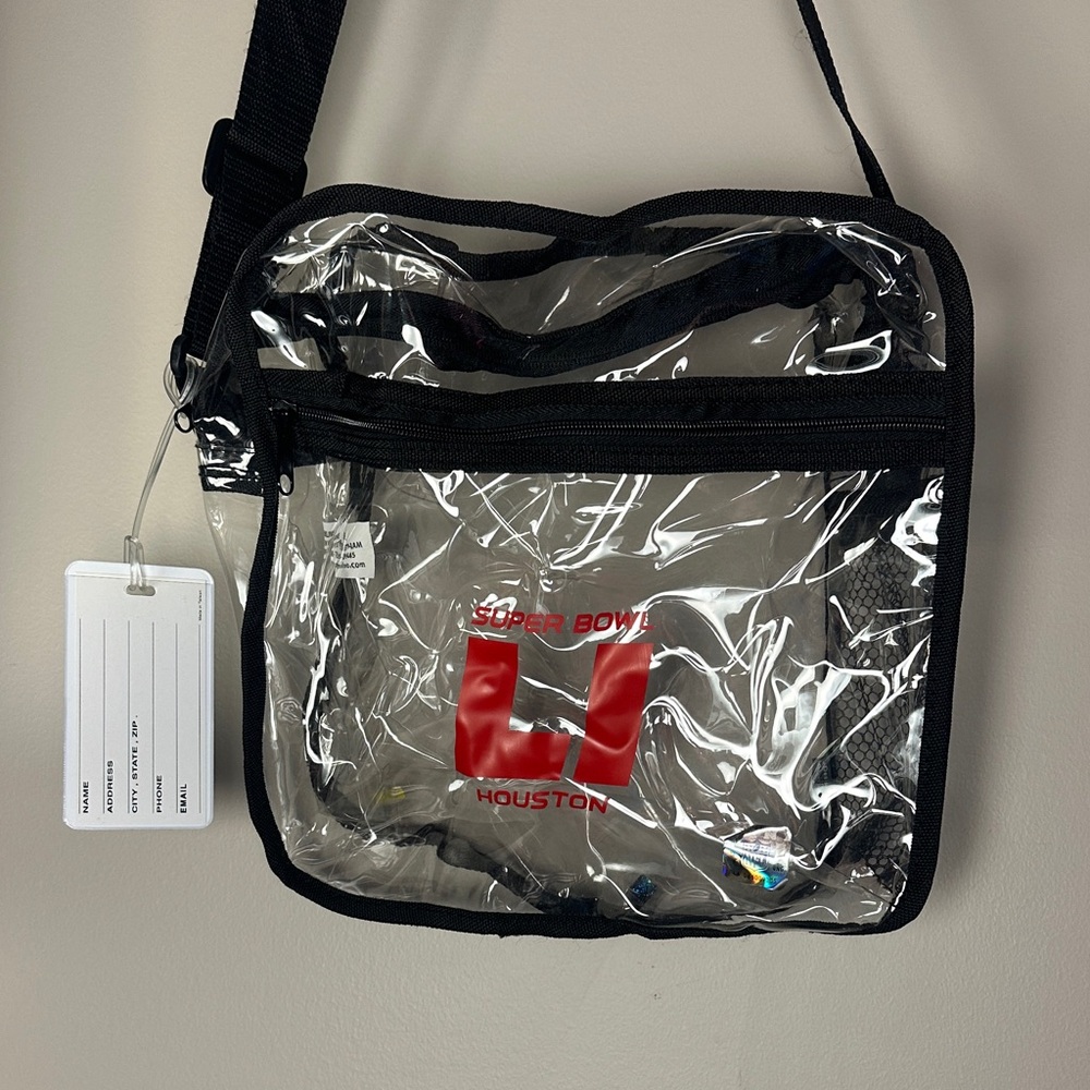 NFL Super Bowl 51 Clear Black Trim Game Day Bag
